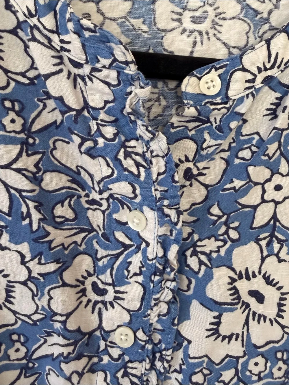 J.Crew Linen Blend Floral Button-Up Top Size S